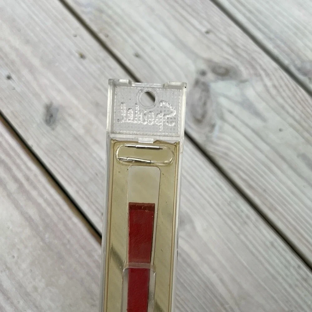 NOS Speidel Genuine Lizard Grain Watch Band 11mm Red Gold Tone Buckle #3606